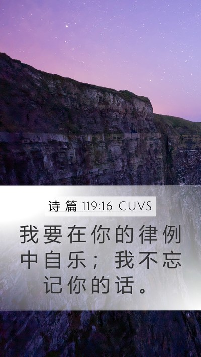 诗 篇 119:16 CUVS Bible Verse Image
