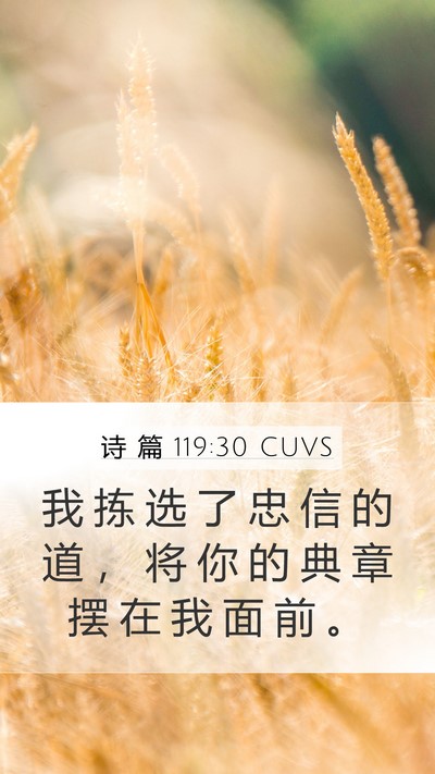 诗 篇 119:30 CUVS Bible Verse Image