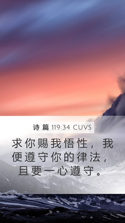 诗 篇 119:34 CUVS Bible Verse Image
