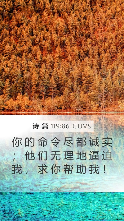 诗 篇 119:86 CUVS Bible Verse Image