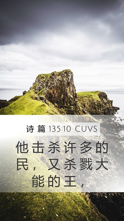 诗 篇 135:10 CUVS Mobile Phone Wallpaper - 他 击 杀 许 多 的 民 ， 又 杀 戮 大 - Mobile Bible Verse Wallpaper