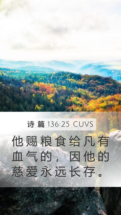 诗 篇 136:25 CUVS Bible Verse Image