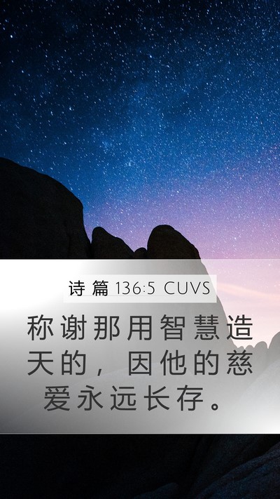 诗 篇 136:5 CUVS Bible Verse Image