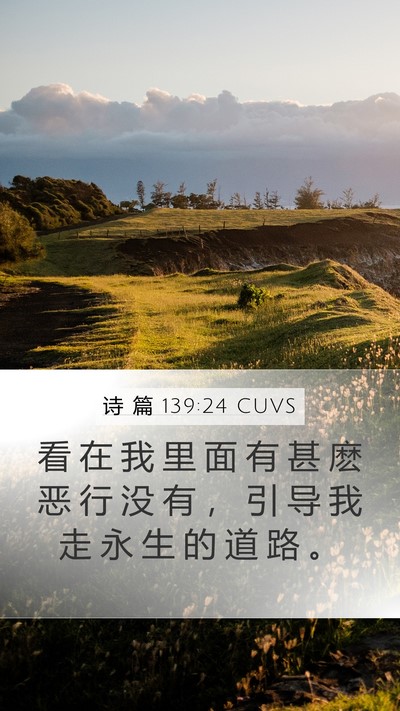 诗 篇 139:24 CUVS Bible Verse Image
