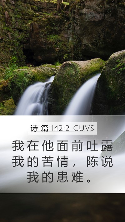 诗 篇 142:2 CUVS Mobile Phone Wallpaper - 我 在 他 面 前 吐 露 我 的 苦 情 ， - Mobile Bible Verse Wallpaper