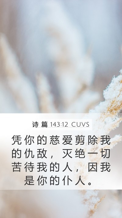 诗 篇 143:12 CUVS Bible Verse Image