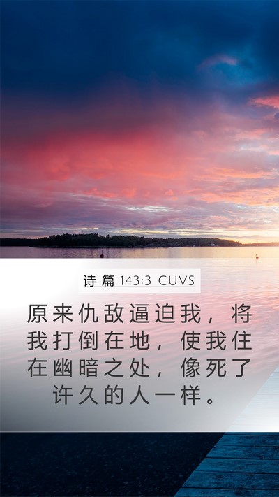 诗 篇 143:3 CUVS Bible Verse Image