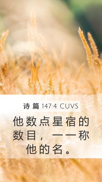 诗 篇 147:4 CUVS Bible Verse Image