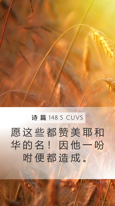 诗 篇 148:5 CUVS Bible Verse Image