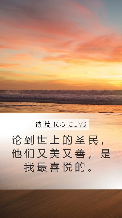 诗 篇 16:3 CUVS Bible Verse Image