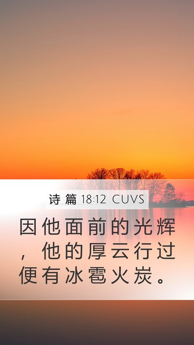 诗 篇 18:12 CUVS Bible Verse Image