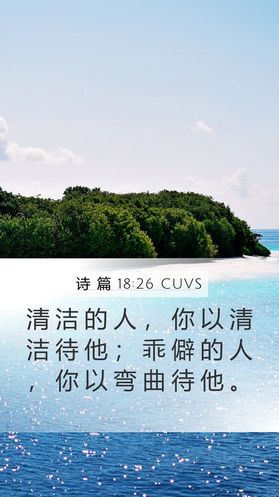 诗 篇 18:26 CUVS Mobile Phone Wallpaper - 清 洁 的 人 ， 你 以 清 洁 待 他 ； - Mobile Bible Verse Wallpaper