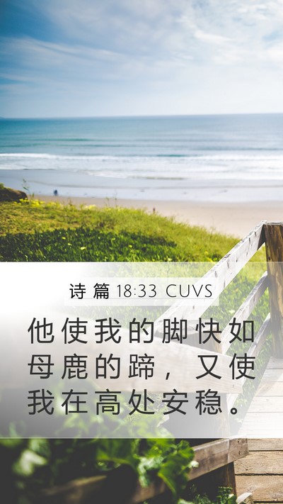 诗 篇 18:33 CUVS Bible Verse Image