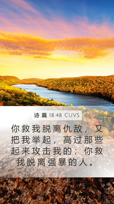 诗 篇 18:48 CUVS Bible Verse Image