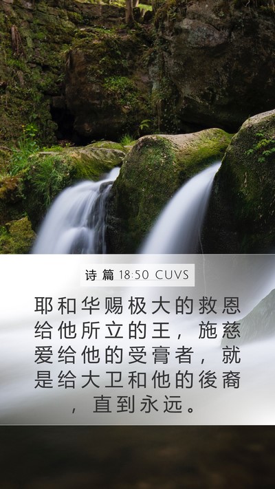 诗 篇 18:50 CUVS Bible Verse Image