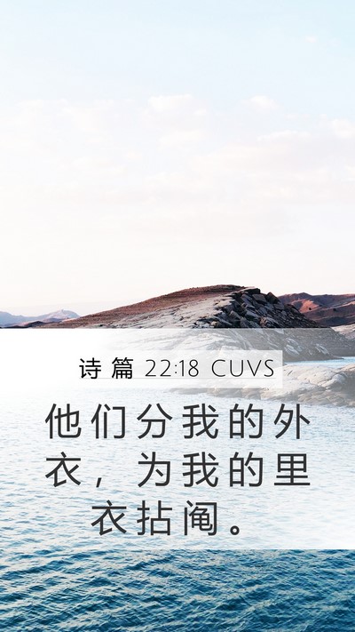 诗 篇 22:18 CUVS Mobile Phone Wallpaper - 他 们 分 我 的 外 衣 ， 为 我 的 里 - Mobile Bible Verse Wallpaper