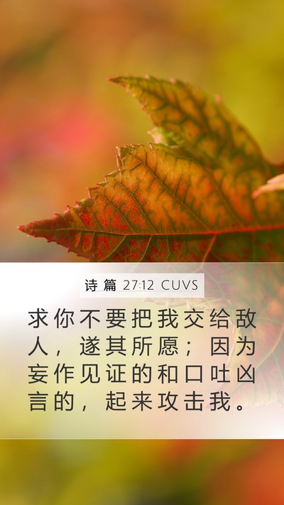 诗 篇 27:12 CUVS Bible Verse Image