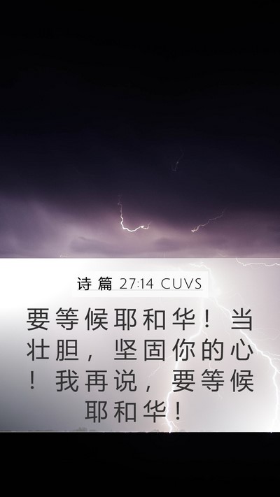 诗 篇 27:14 CUVS Bible Verse Image