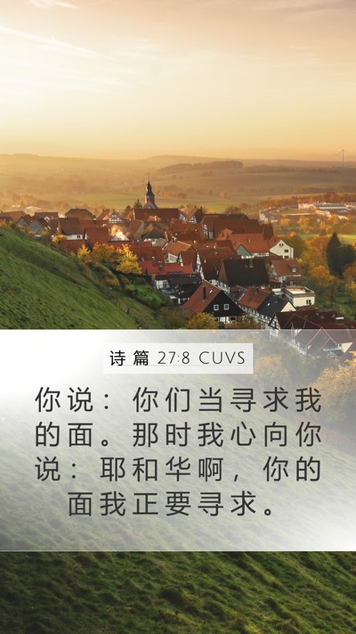 诗 篇 27:8 CUVS Bible Verse Image