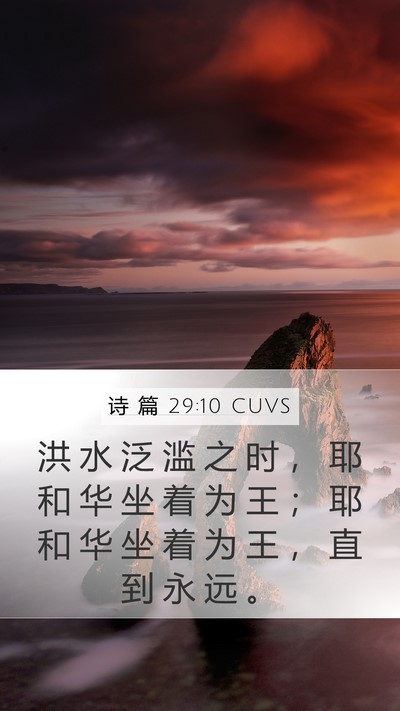 诗 篇 29:10 CUVS Bible Verse Image