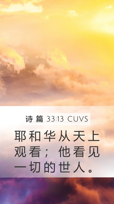诗 篇 33:13 CUVS Bible Verse Image