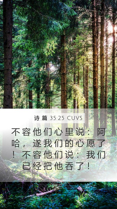 诗 篇 35:25 CUVS Bible Verse Image