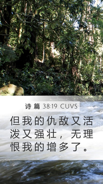 诗 篇 38:19 CUVS Bible Verse Image