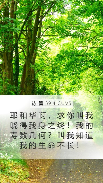 诗 篇 39:4 CUVS Bible Verse Image