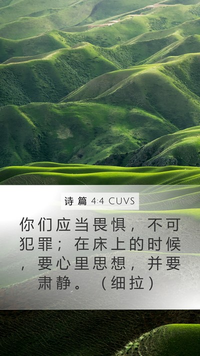 诗 篇 4:4 CUVS Bible Verse Image