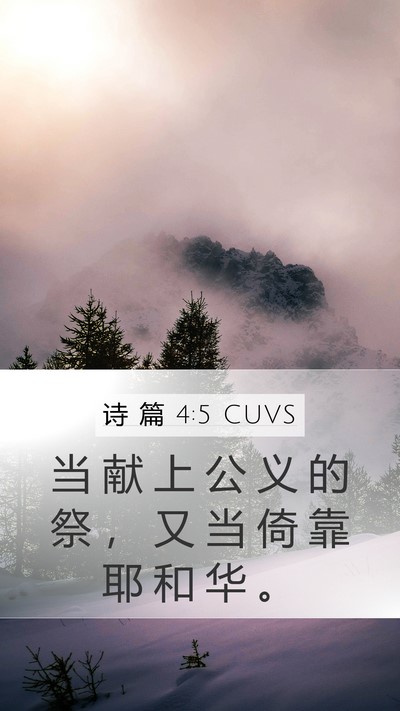 诗 篇 4:5 CUVS Bible Verse Image