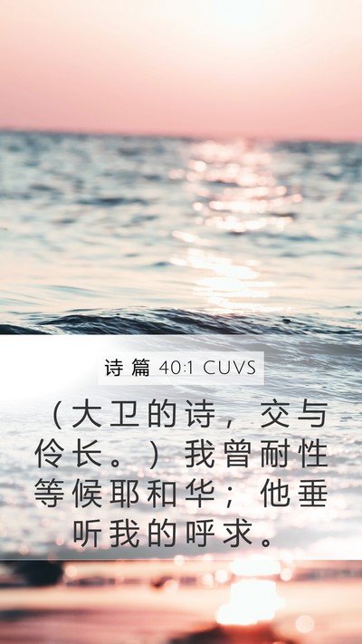 诗 篇 40:1 CUVS Bible Verse Image