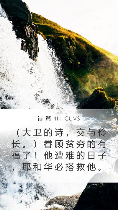 诗 篇 41:1 CUVS Bible Verse Image