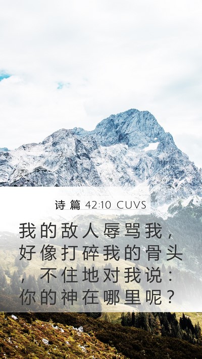 诗 篇 42:10 CUVS Bible Verse Image