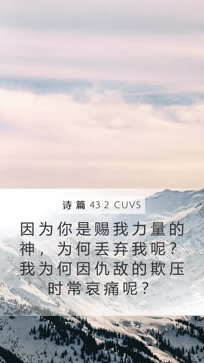 诗 篇 43:2 CUVS Bible Verse Image