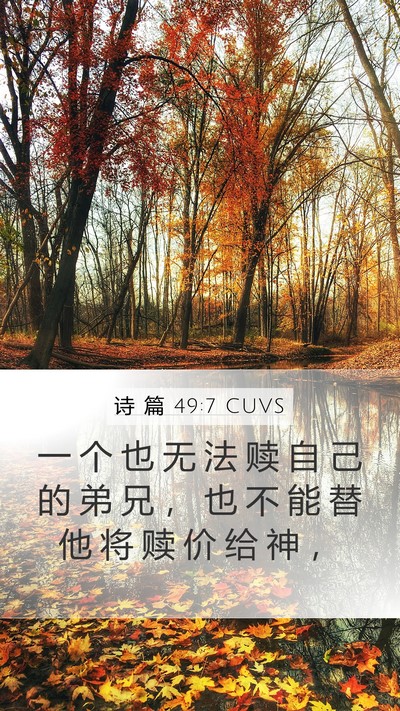 诗 篇 49:7 CUVS Bible Verse Image