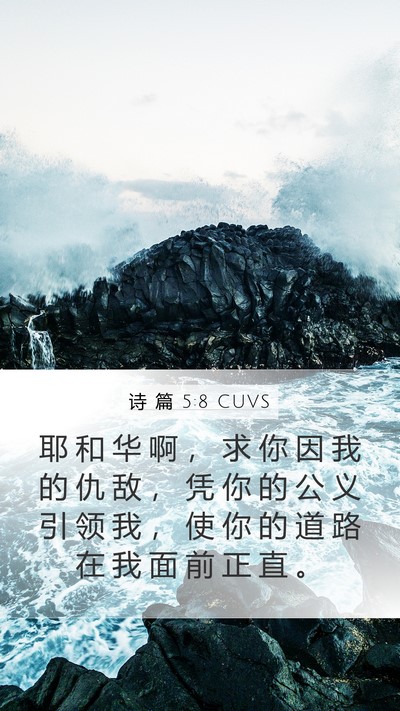 诗 篇 5:8 CUVS Bible Verse Image