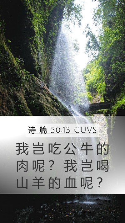 诗 篇 50:13 CUVS Bible Verse Image