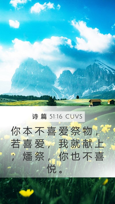 诗 篇 51:16 CUVS Bible Verse Image