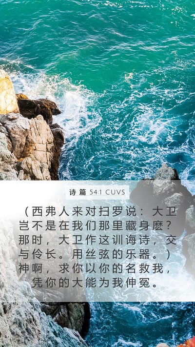 诗 篇 54:1 CUVS Bible Verse Image