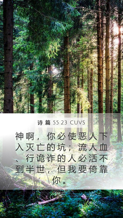诗 篇 55:23 CUVS Bible Verse Image