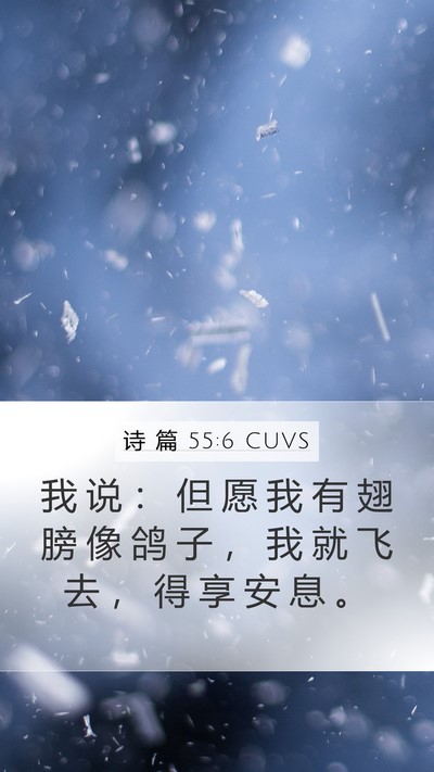 诗 篇 55:6 CUVS Bible Verse Image