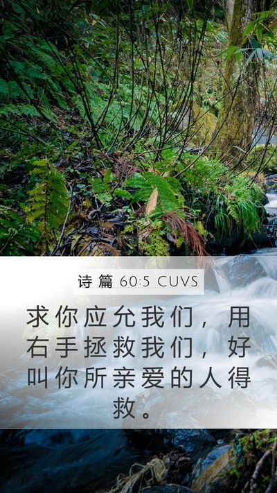 诗 篇 60:5 CUVS Mobile Phone Wallpaper - 求 你 应 允 我 们 ， 用 右 手 拯 救 - Mobile Bible Verse Wallpaper