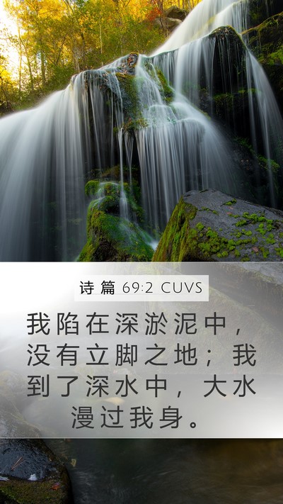 诗 篇 69:2 CUVS Bible Verse Image