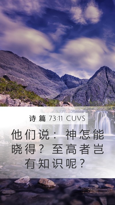 诗 篇 73:11 CUVS Bible Verse Image