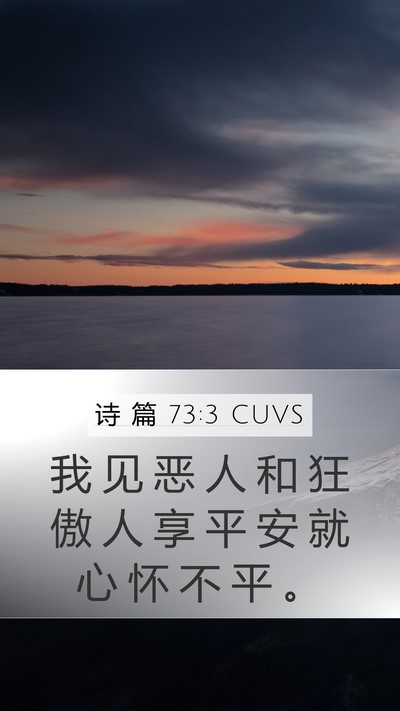 诗 篇 73:3 CUVS Bible Verse Image