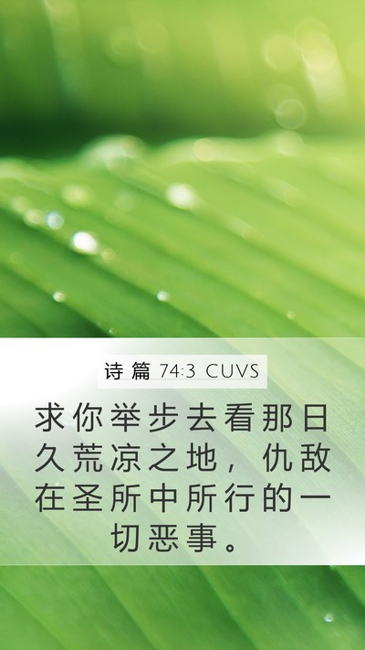 诗 篇 74:3 CUVS Bible Verse Image