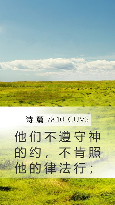 诗 篇 78:10 CUVS Bible Verse Image