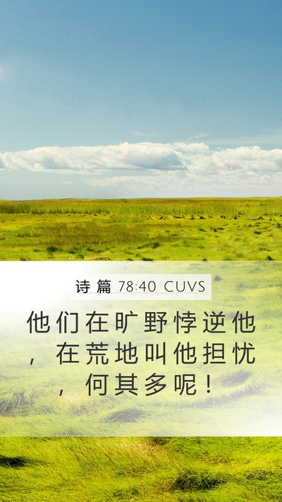 诗 篇 78:40 CUVS Mobile Phone Wallpaper - 他 们 在 旷 野 悖 逆 他 ， 在 荒 地 - Mobile Bible Verse Wallpaper