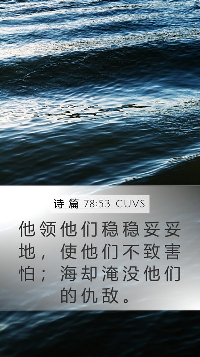 诗 篇 78:53 CUVS Bible Verse Image