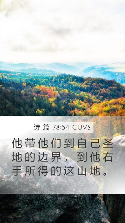 诗 篇 78:54 CUVS Bible Verse Image